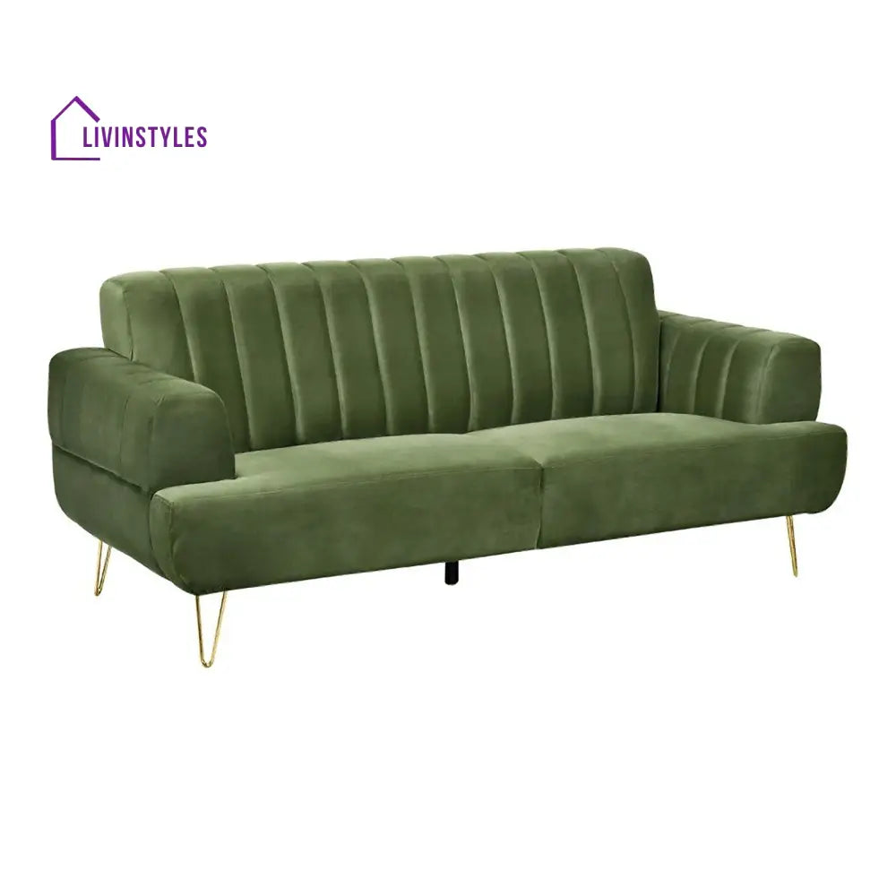 Vera 3 Seater Sofa in Green colour for Living Room