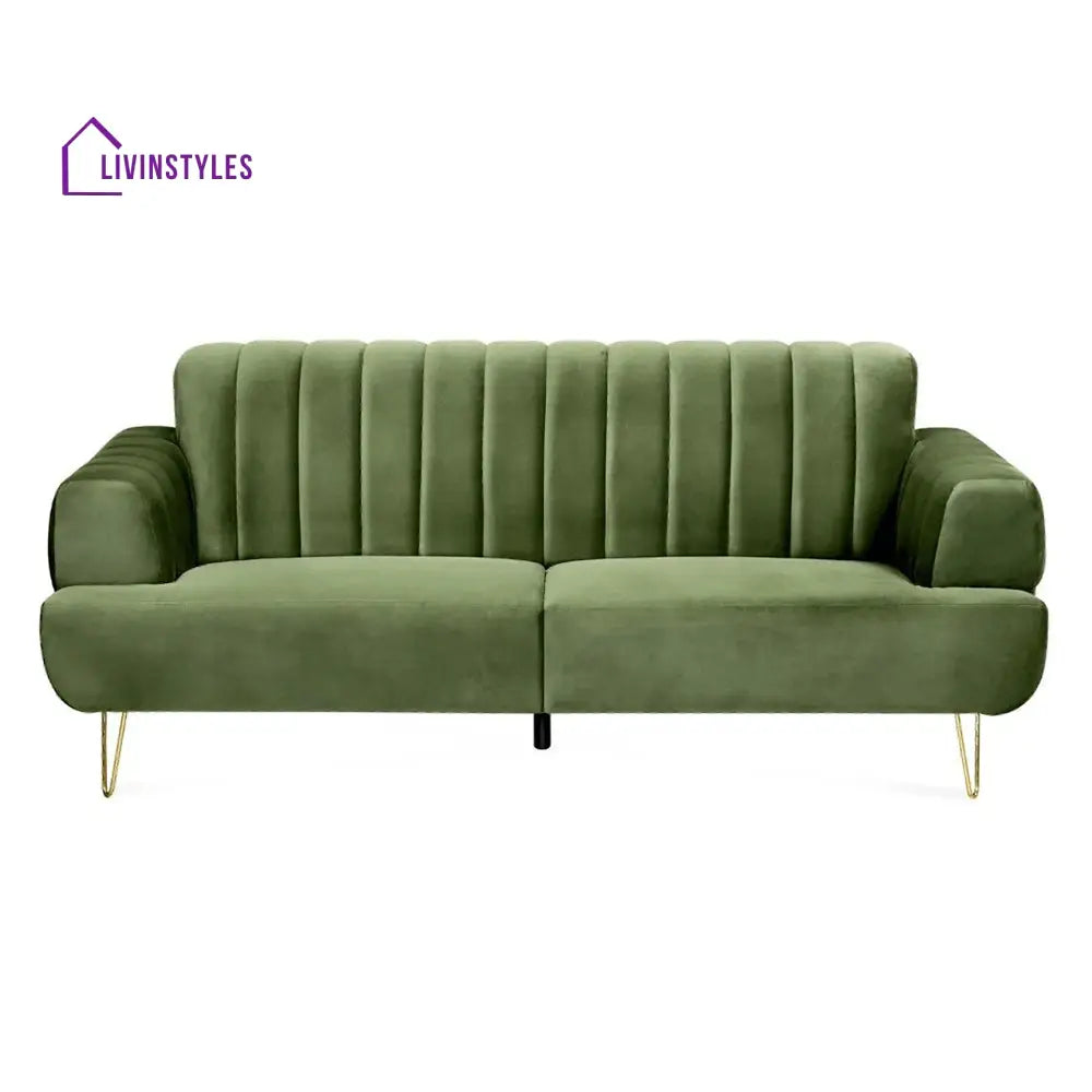 Vera 3 Seater Sofa in Green colour for Living Room