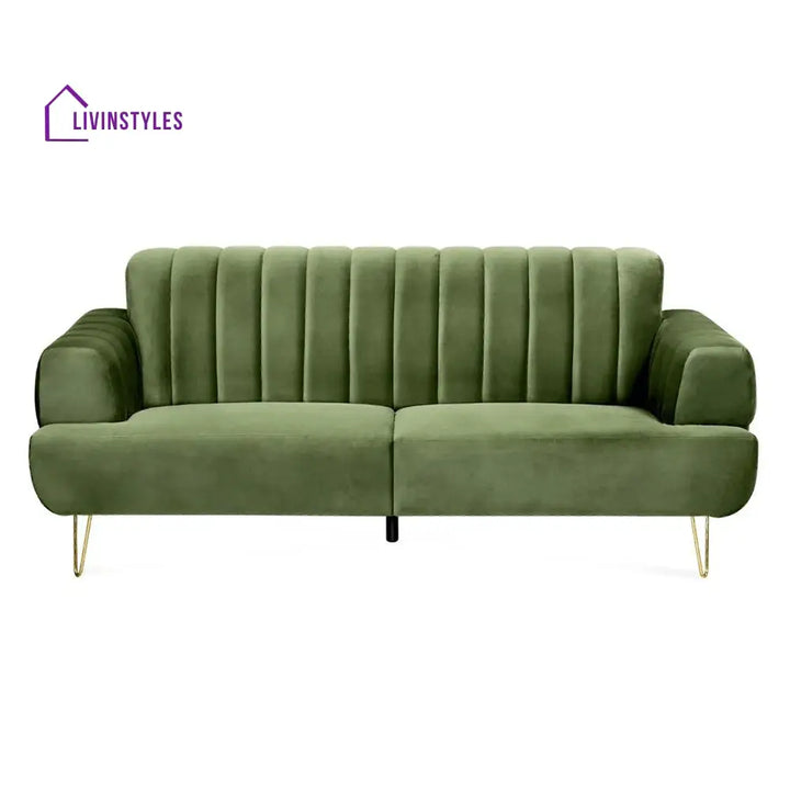Vera 3 Seater Sofa in Green colour for Living Room