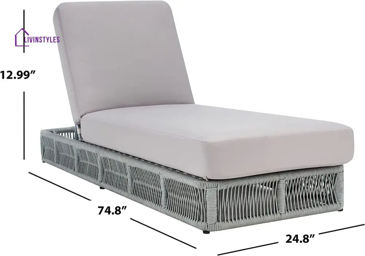 Vera Outdoor Swimming Poolside Lounger (Grey) Braided & Rope - Loungers