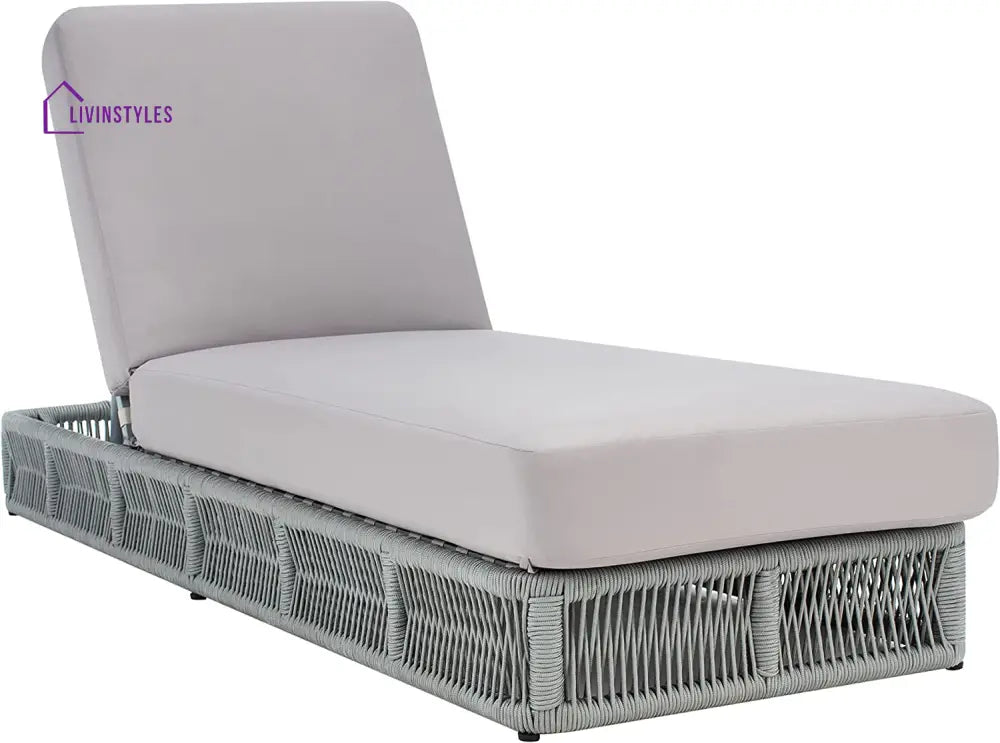 Vera Outdoor Swimming Poolside Lounger (Grey) Braided & Rope - Loungers