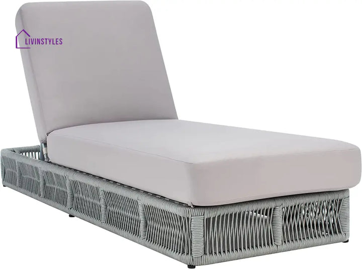 Vera Outdoor Swimming Poolside Lounger (Grey) Braided & Rope - Loungers