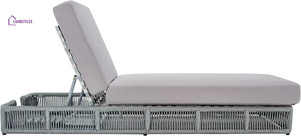 Vera Outdoor Swimming Poolside Lounger (Grey) Braided & Rope - Loungers