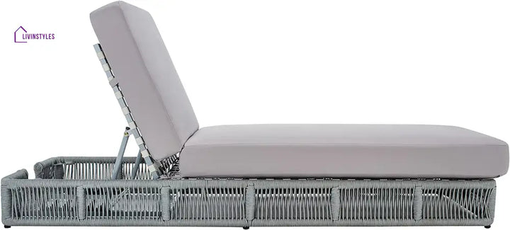 Vera Outdoor Swimming Poolside Lounger (Grey) Braided & Rope - Loungers