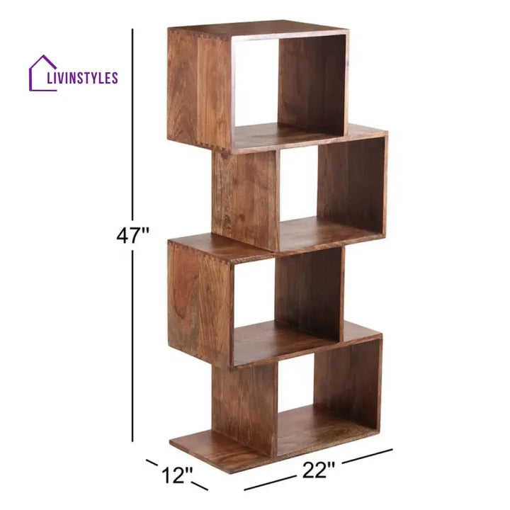 Vera Solid Wood Bookshelves | Bookshelf for Living Room | Bedroom | Drawing Room | Study Room