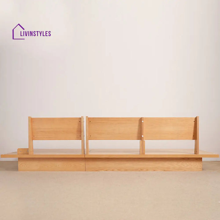 Japandi Solid Wood Sofa with Storage Underneath SOFA