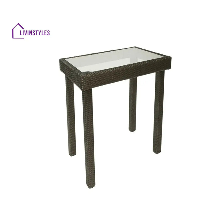 Verena Outdoor Rattan Wicker Bar Glass Top Table - Bar Table