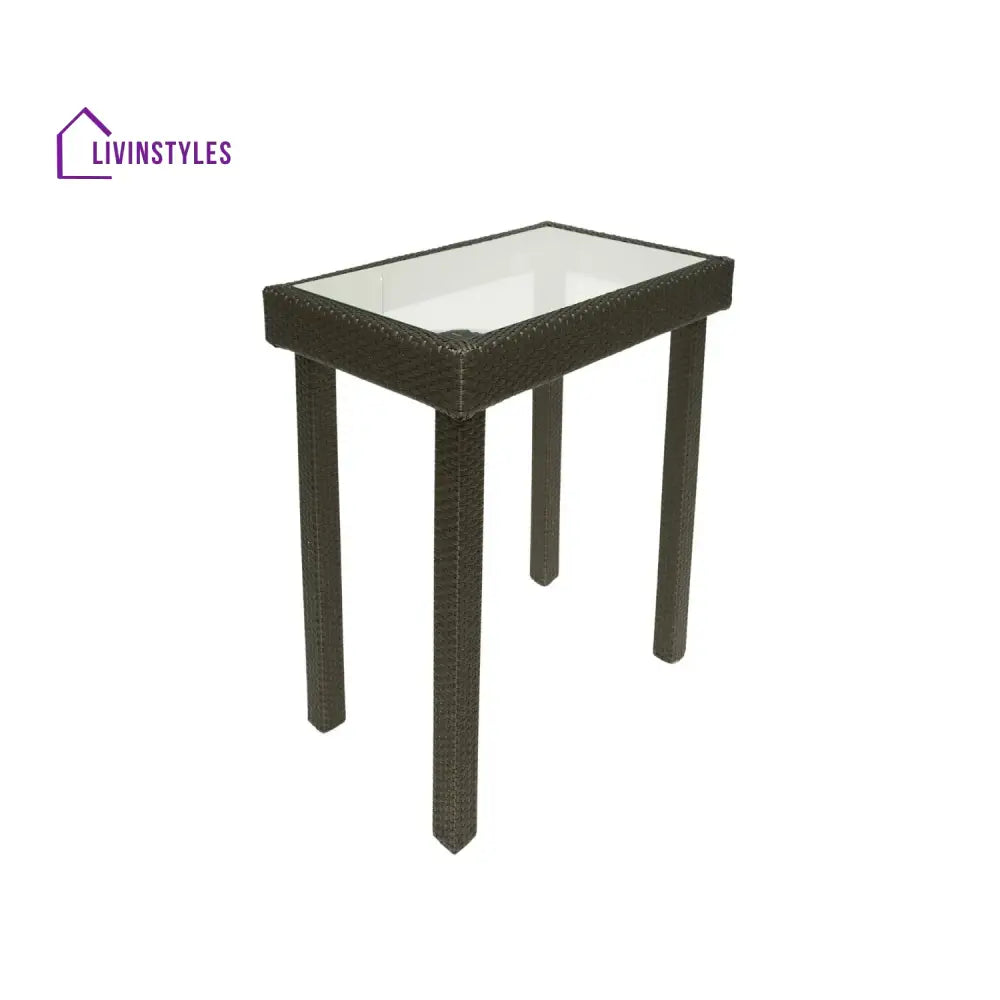 Verena Outdoor Rattan Wicker Bar Glass Top Table - Bar Table