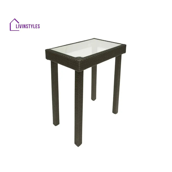 Verena Outdoor Rattan Wicker Bar Glass Top Table - Bar Table