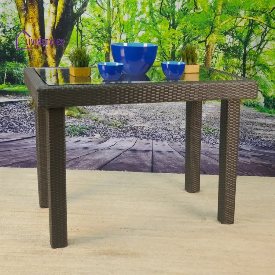 Verena Outdoor Rattan Wicker Bar Glass Top Table - Bar Table