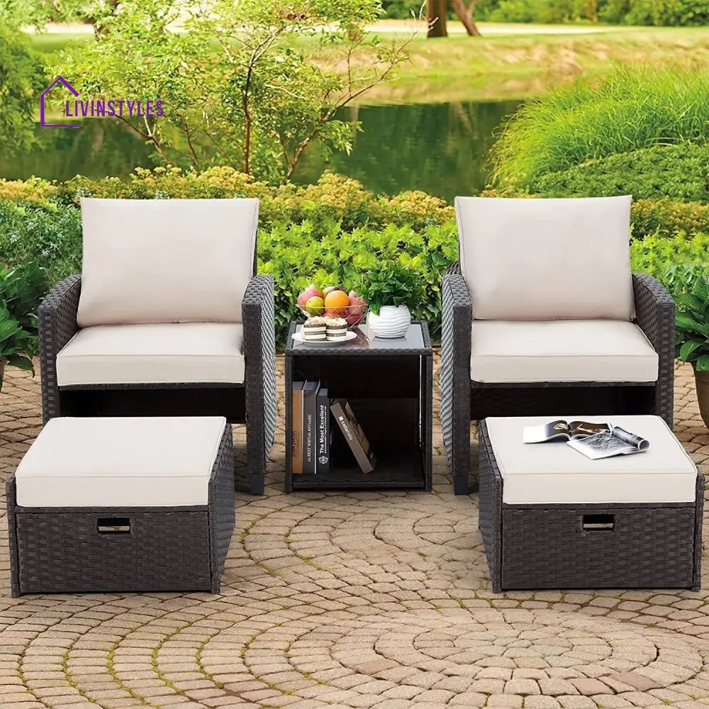 Verónica 5 Piece Outdoor Patio Wicker Furniture Set - Patio Sofa Set