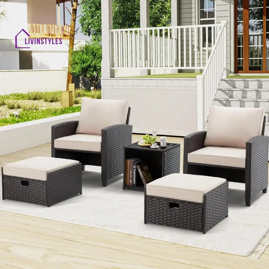 Verónica 5 Piece Outdoor Patio Wicker Furniture Set - Patio Sofa Set