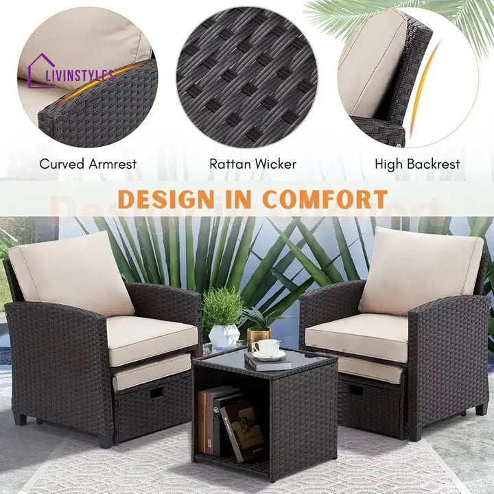 Verónica 5 Piece Outdoor Patio Wicker Furniture Set - Patio Sofa Set