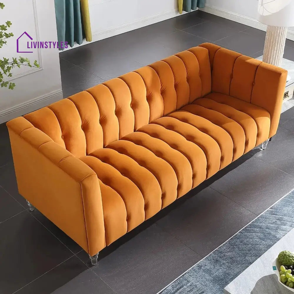 Veronika 3 Seater Sofa in Orange colour