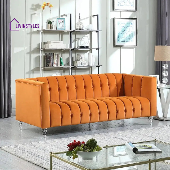 Veronika 3 Seater Sofa in Orange colour