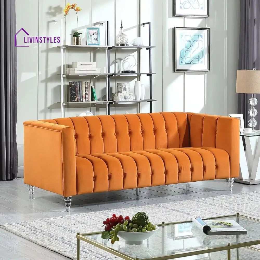 Veronika 3 Seater Sofa in Orange colour