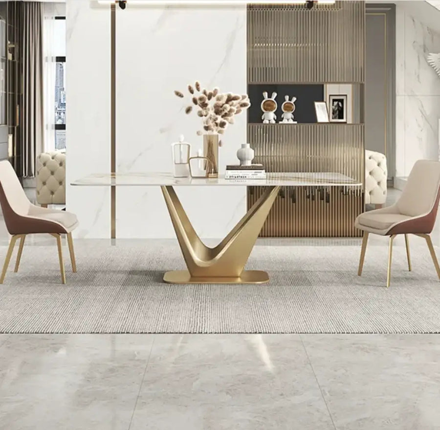 Veronika The-V Modern Marble Dining Table