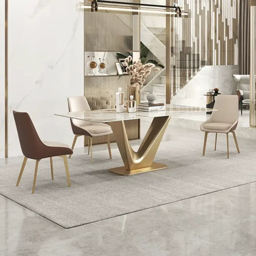 Veronika The-V Modern Marble Dining Table