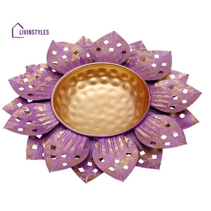 Versatile Colorful Flower Cutout Decor Design Urli | 12 Inches
