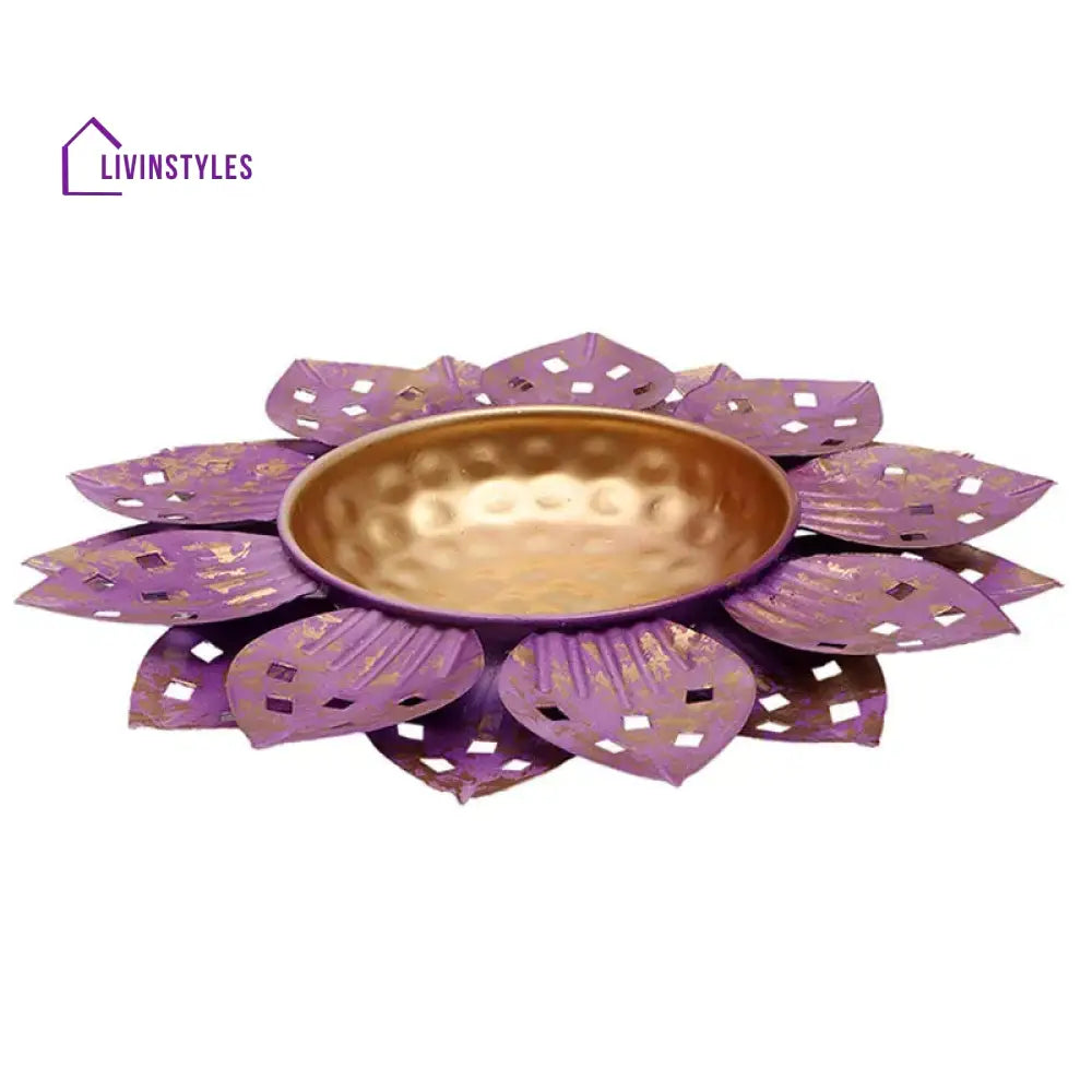 Versatile Colorful Flower Cutout Decor Design Urli | 12 Inches