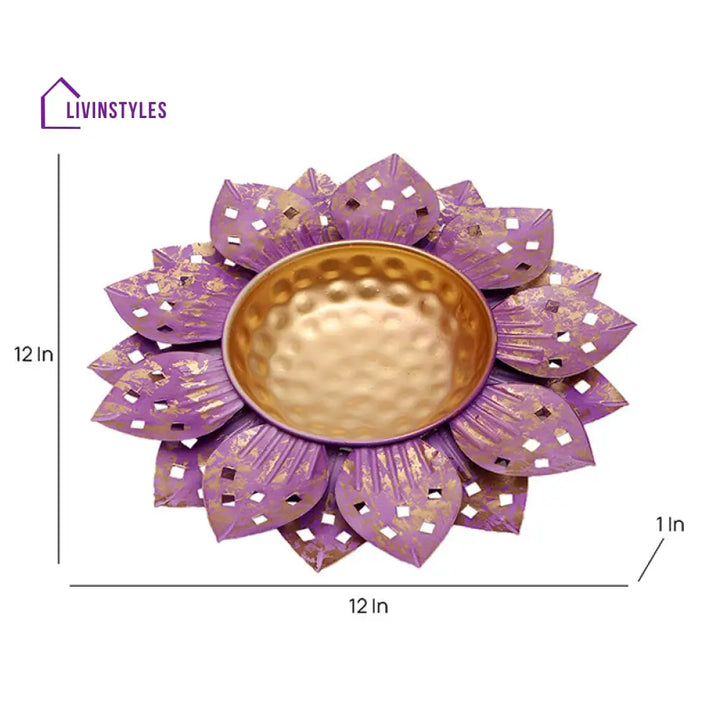Versatile Colorful Flower Cutout Decor Design Urli | 12 Inches