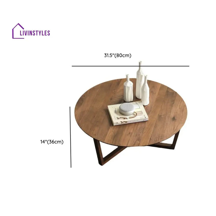 Vexa Wooden Coffee Table for Living Room | Round Shaped