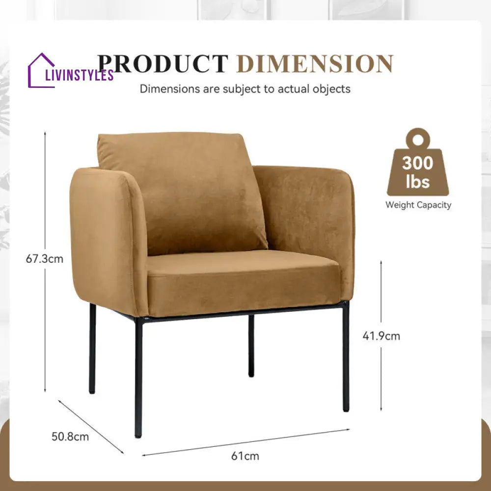 Vianna Metal and Fabric Arm Chair | Living Room Chair | Lounge Chair