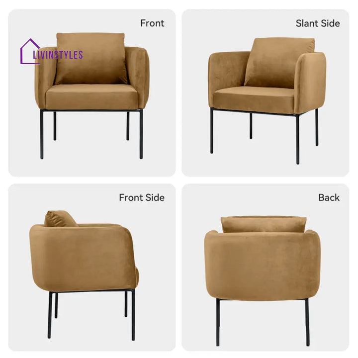 Vianna Metal and Fabric Arm Chair | Living Room Chair | Lounge Chair