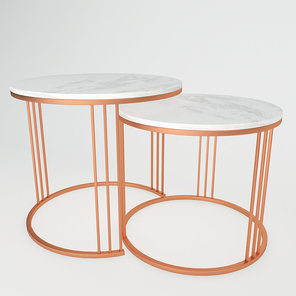 Classic Tethered Copper Nesting Table Set of 2 Table