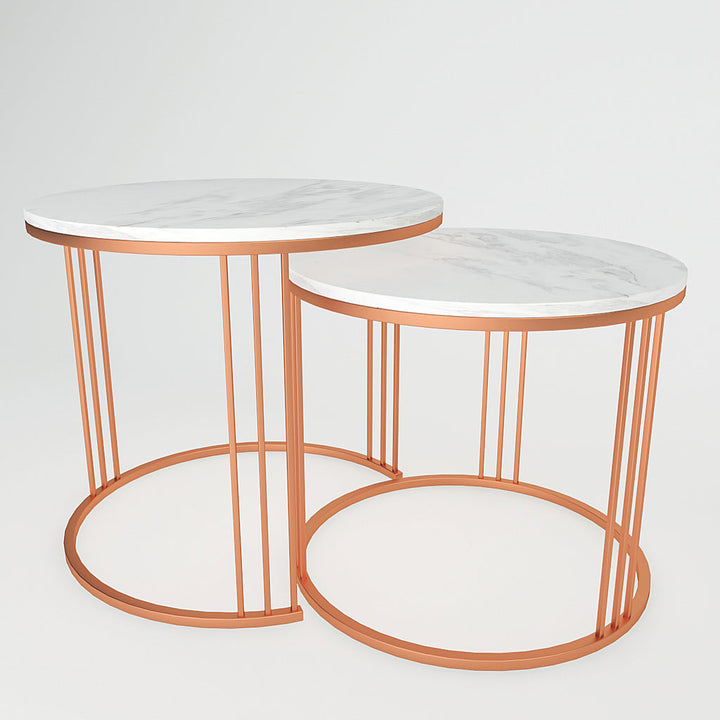 Classic Tethered Copper Nesting Table Set of 2 Table