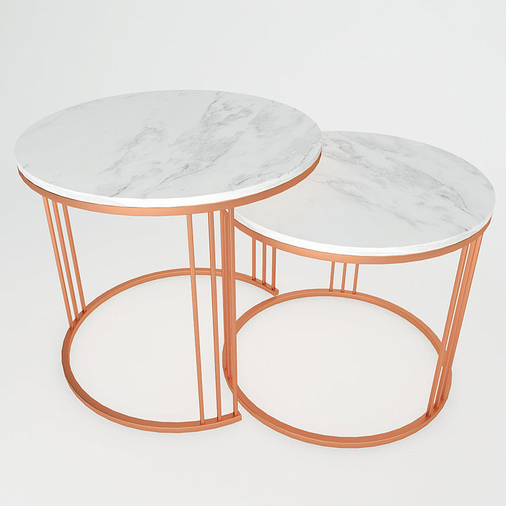 Classic Tethered Copper Nesting Table Set of 2 Table