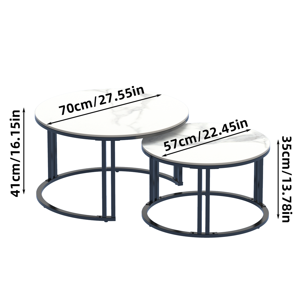 Duo Black Nesting Tables Set Of 2 Table