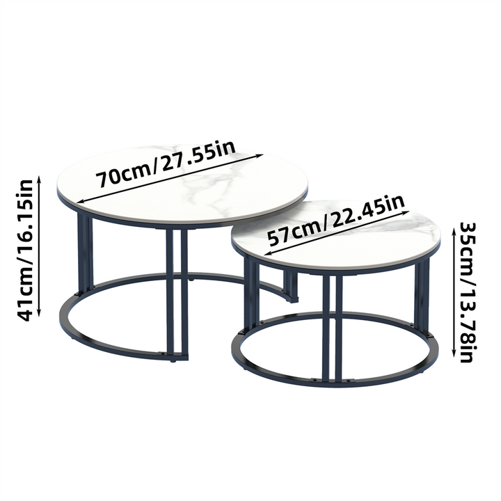 Duo Black Nesting Tables Set Of 2 Table
