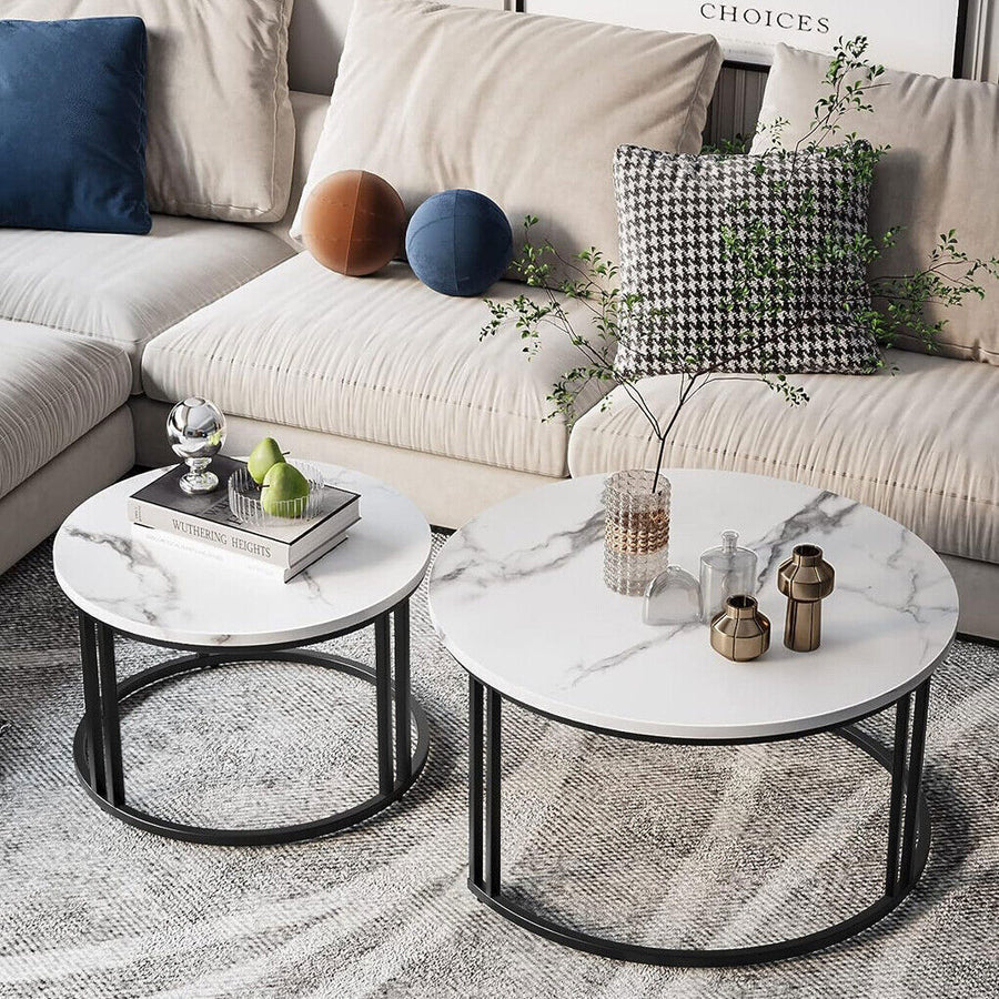 Duo Black Nesting Tables Set Of 2 Table