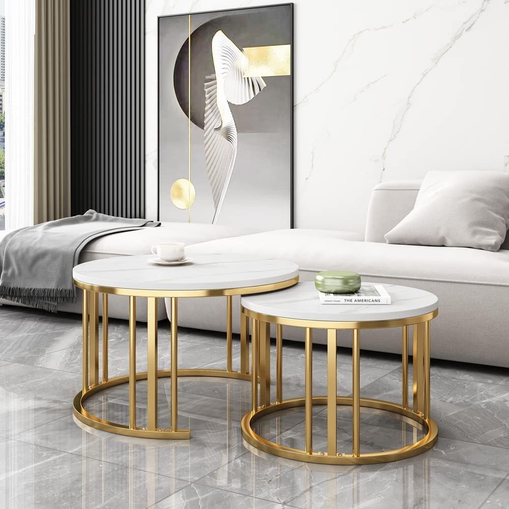 Elegant Modern Minimalist Stylish Nesting Coffee Table Table