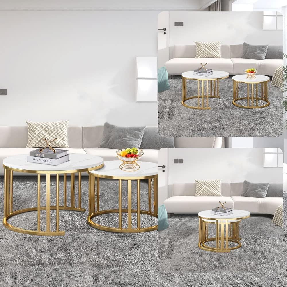 Elegant Modern Minimalist Stylish Nesting Coffee Table Table
