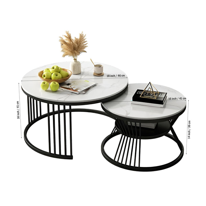 Modern Designer Multipurpose Coffee Table with Black Metal Finish Table