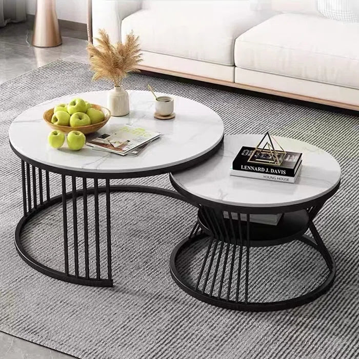 Modern Designer Multipurpose Coffee Table with Black Metal Finish Table