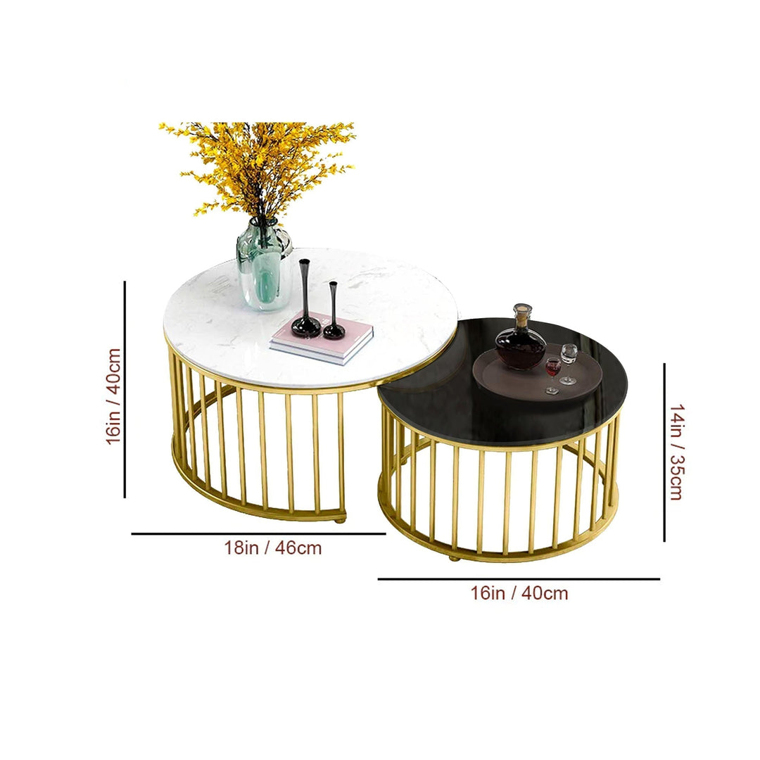 Premium Golden Caged Table Set of 2 Table