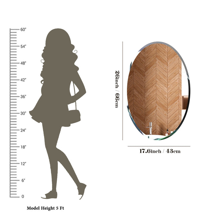 Lolo Scandinavian Frame less Beveled Oval Shaped Wall Mirror Wall Mirror