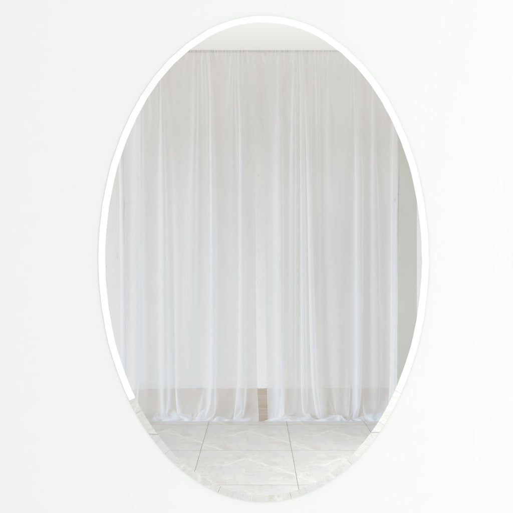 Lolo Scandinavian Frame less Beveled Oval Shaped Wall Mirror Wall Mirror