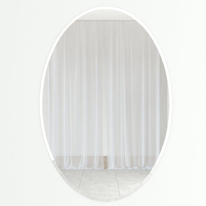 Lolo Scandinavian Frame less Beveled Oval Shaped Wall Mirror Wall Mirror