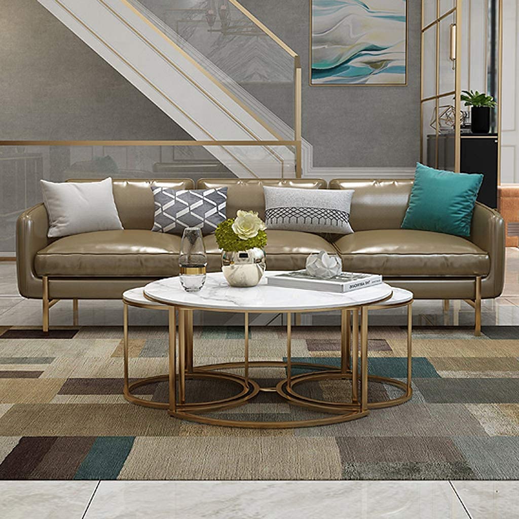 Trio Golden Nesting Tables Set of 3 Table