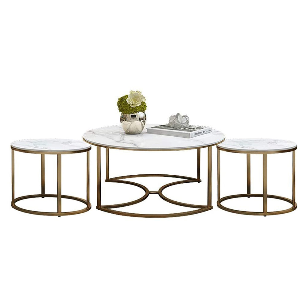 Trio Golden Nesting Tables Set of 3 Table