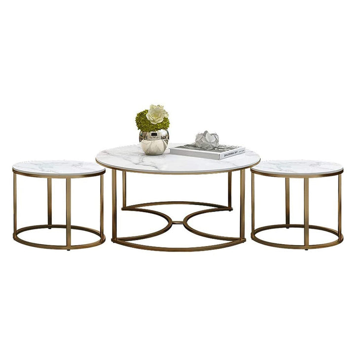 Trio Golden Nesting Tables Set of 3 Table