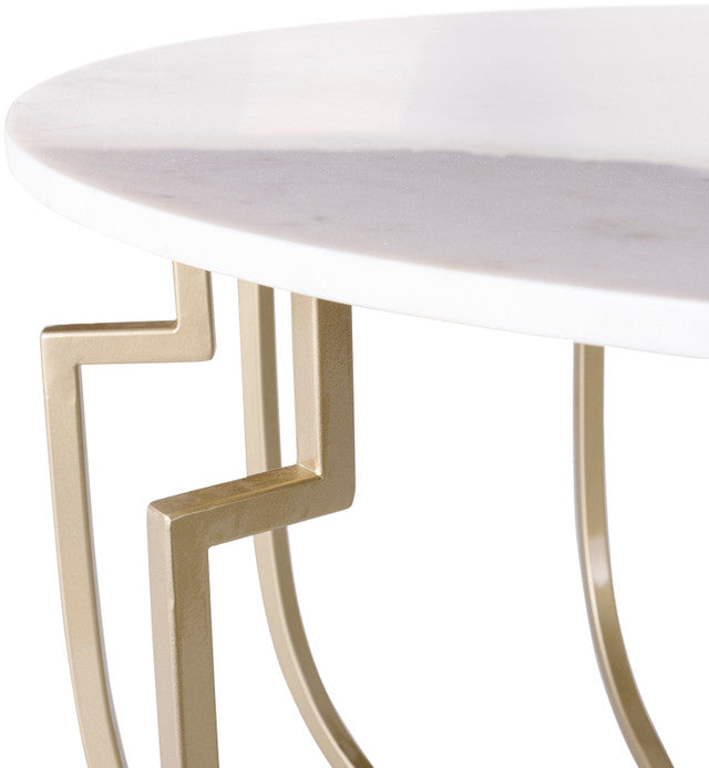 Unique Design White Marble Golden Metal Center Table Table