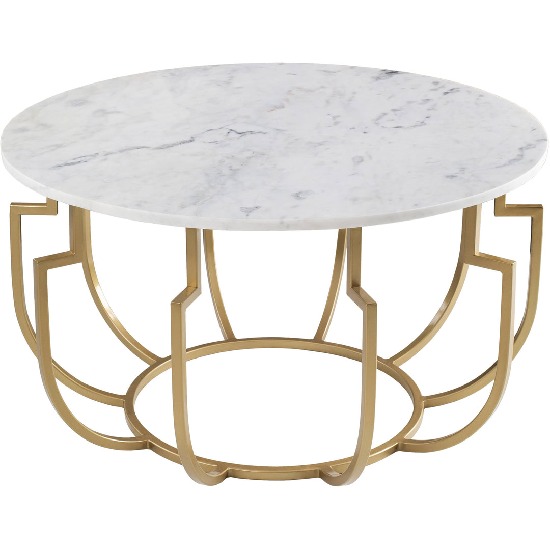 Unique Design White Marble Golden Metal Center Table Table