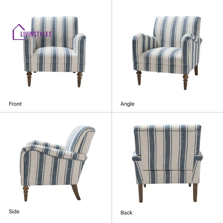 Vibhuti Solid Wood and Fabric Arm Chair | Living Room Chair | Lounge Chair