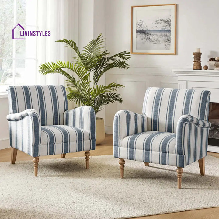 Vibhuti Solid Wood and Fabric Arm Chair | Living Room Chair | Lounge Chair