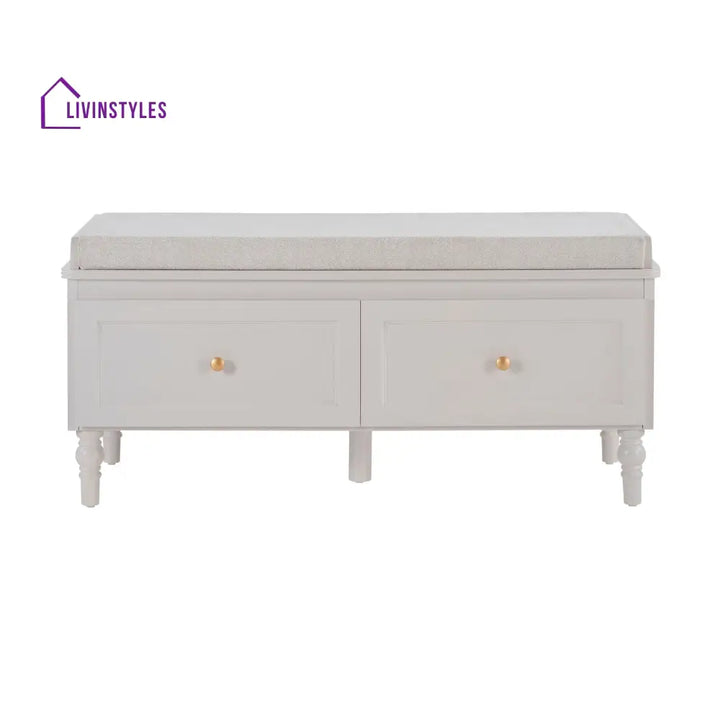 Vicente Mango Wood Storage Cupboard with Seat - Stone Grey - Storage Cabinet